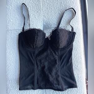 Victoria’s Secret Vintage Floral Eyelet Lace Corset Lingerie Top Size Small